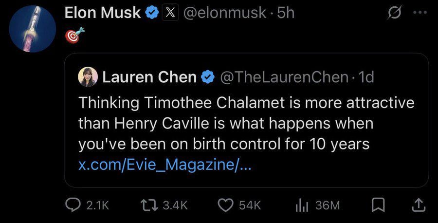 Elon Musk has a crush on Henry Cavill