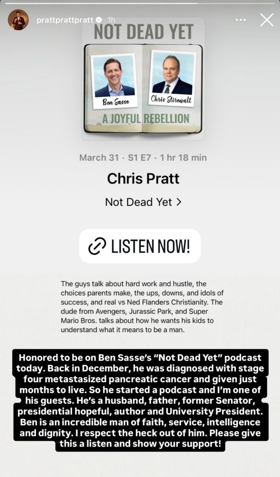 Chris Pratt went on Ben Sasse’s podcast and showed his support for the former republican senator saying he is an “incredible man of faith, service, intelligence and dignity. I respect the heck out of him.” Sasse has been called out for his anti-LGBTQ+ comments and racism in the past.