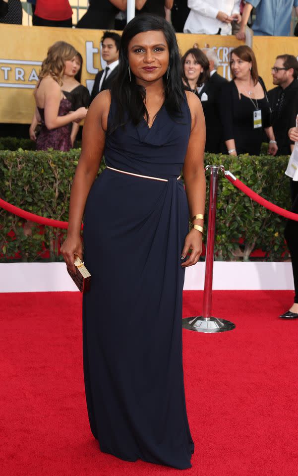 Mindy Kaling attends the SAG Awards on January 18, 2014.Credit: Getty Images