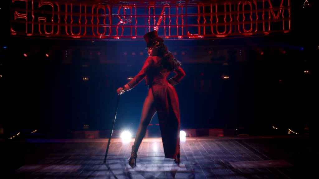 Megan Thee Stallion as Zidler, ahead of her Broadway debut in Moulin Rouge! The Musical (23 March 2026)