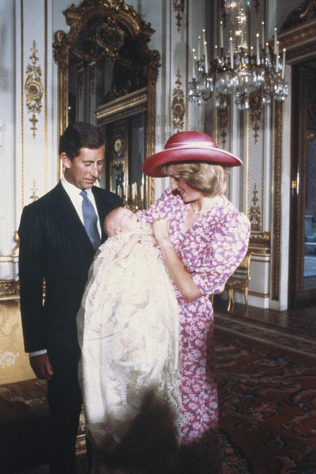 Prince Charles, Princess Diana, and Prince William at William's 1982 christeningCredit: Getty