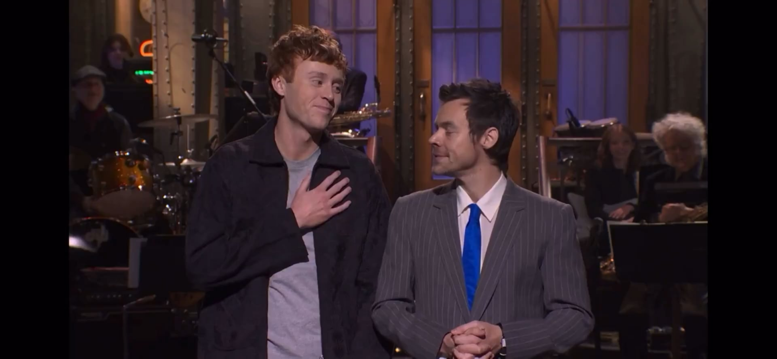 Harry Styles kisses Ben Marshall on his SNL monologue: ‘Now that’s queerbaiting’