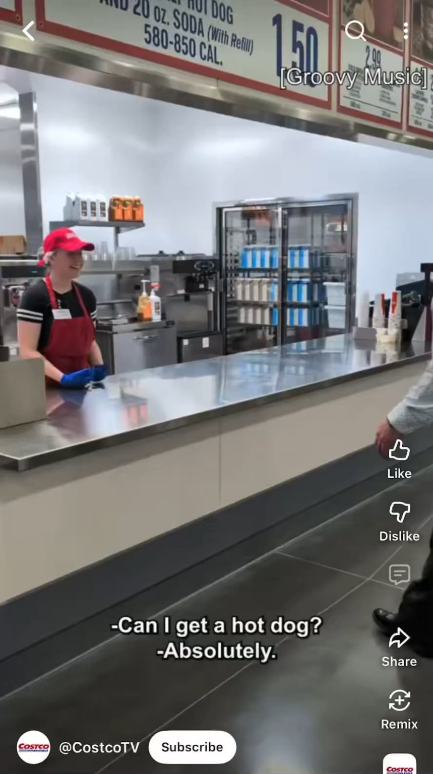 Costco CEO Ron Vachris did the “CEO eats his own product” challenge by destroying a hot dog and confirms the Costco hot dog combo is staying at $1.50 forever