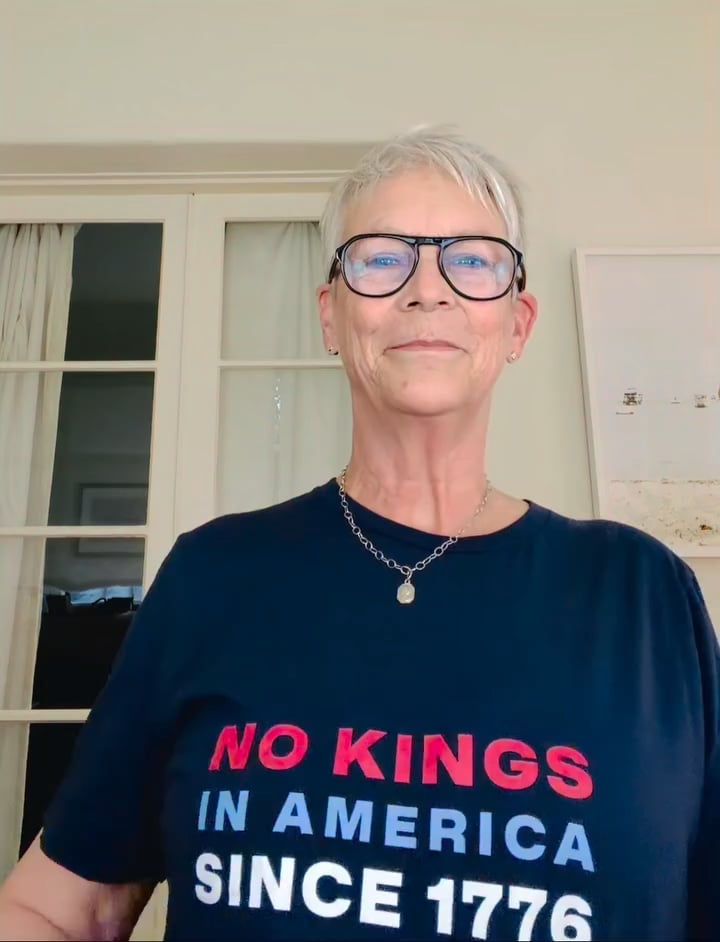 Jamie Lee Curtis today "FIGHT FOR YOUR RIGHTS!" speaking out for No Kings day