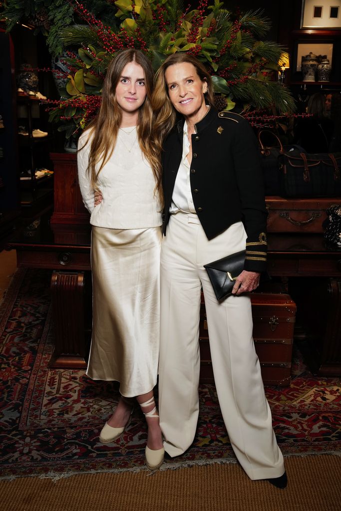 India hicks at party beside teenage daughter in white