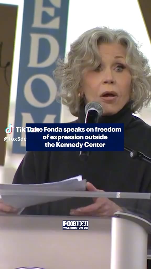 Jane Fonda Leads First Amendment Rally Near Kennedy Center To Warn Of Paramount-Warner Bros. Merger & Trump’s Media Attacks