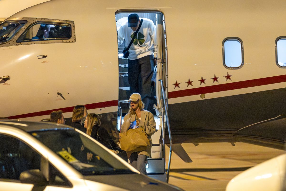Kylian Mbappe and Ester Exposito were seen arriving together on Mbappe's private jet to Madrid