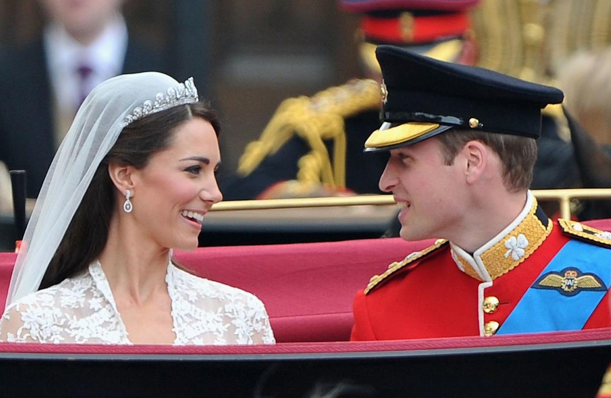 Kate Middleton and Prince William on their wedding dayCredit: Getty
