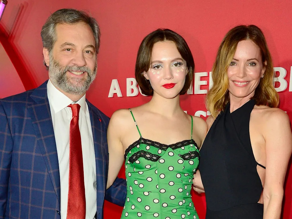 Judd Apatow, Iris Apatow and Leslie Mann.Credit: Jerod Harris/GA/The Hollywood Reporter via Getty