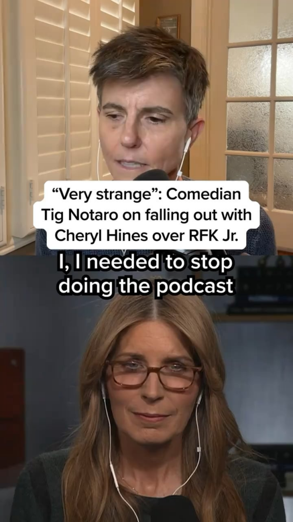 "Very strange": Comedian Tig Notaro on falling out with Cheryl Hines over RFK Jr.
