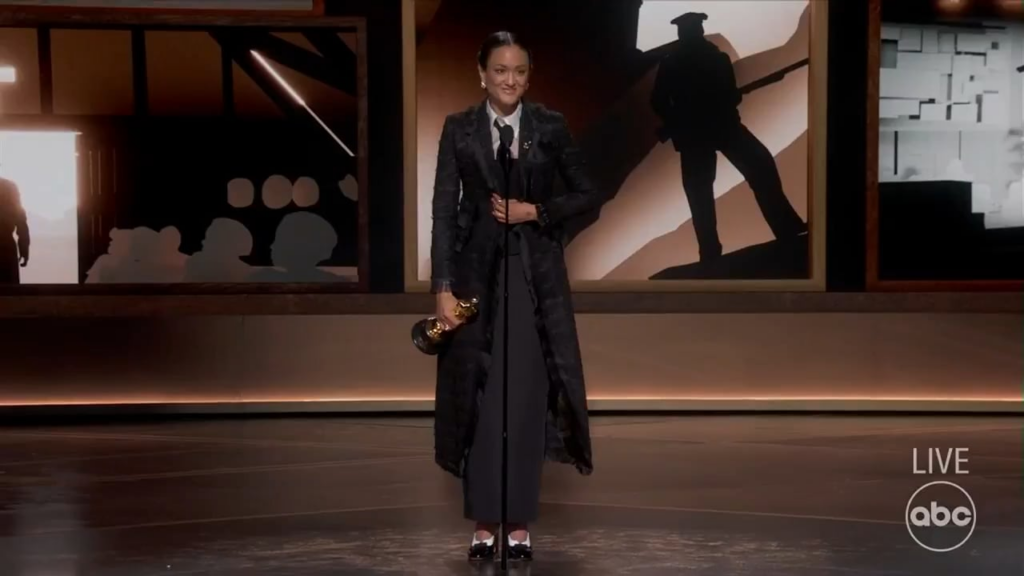 Autumn Durald Arkapaw becomes the first woman of color to win the Oscar for Best Cinematography for Sinners (Acceptance Speech)