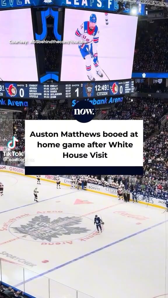 Auston Matthews, captain of the Toronto Maple Leafs and gold medal winner for the U.S. men’s Olympic hockey team, got boo’d from fans when he was introduced at the Leafs’ first home game since the conclusion of the Milano-Cortina Games.