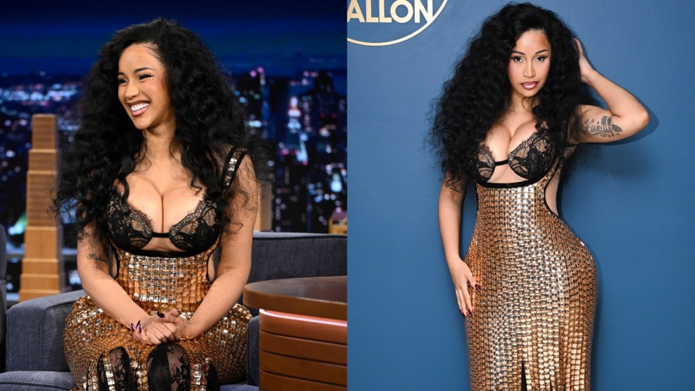 Cardi B Goes Bold in Valdrin Sahiti for ‘The Tonight Show’ Appearance Cardi B wears Valdrin Sahiti on 'The Tonight Show Starring Jimmy Fallon' on March 24 in New York City.