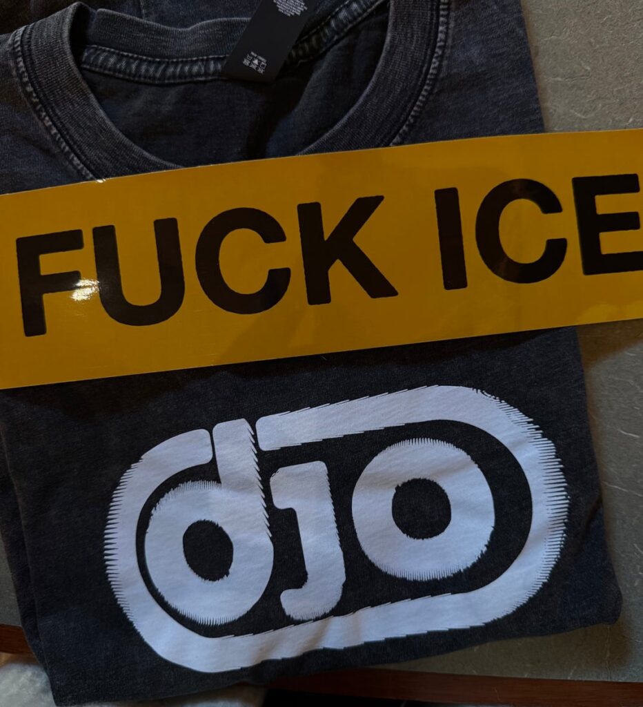 Fans who purchased DJO's (Joe Keery) charity t-shirt, that raised founds for the NIJC, are also receiving F*CK ICE stickers and a list with your rights in the event of an encounter with an ICE agent.