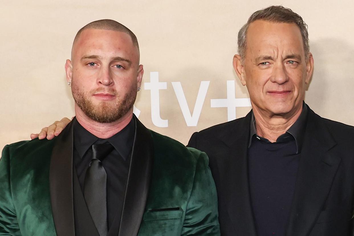 Chet and father Tom Hanks on Jan. 10, 2024 in Los Angeles.Credit: Amy Sussman/Getty