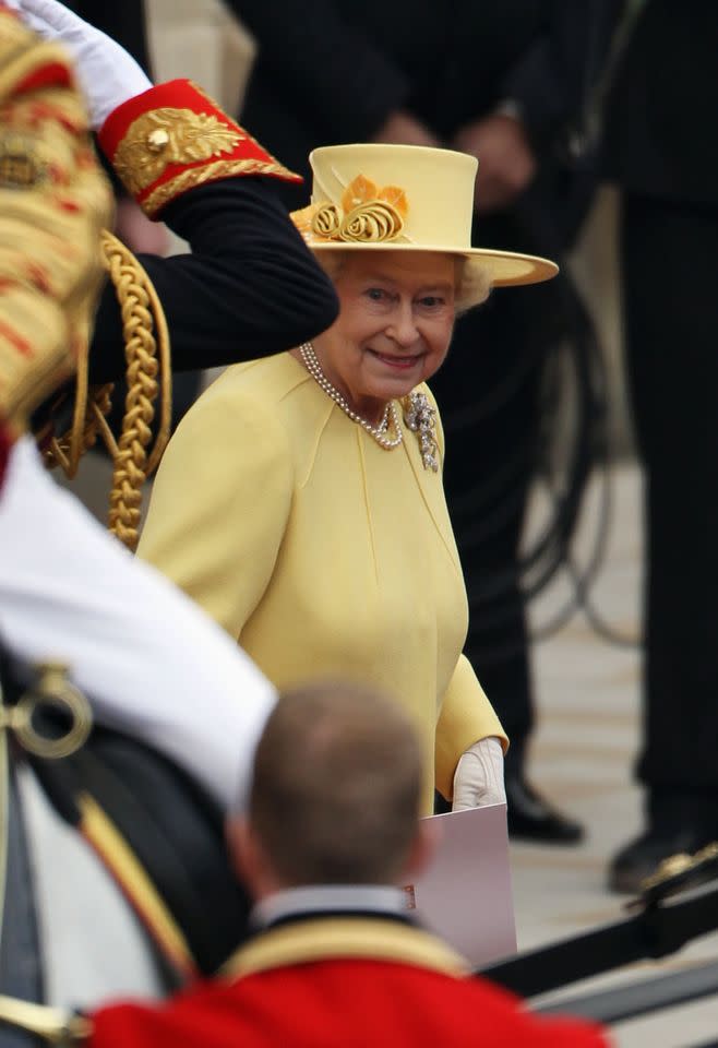 Queen Elizabeth on April 29, 2011Credit: Getty