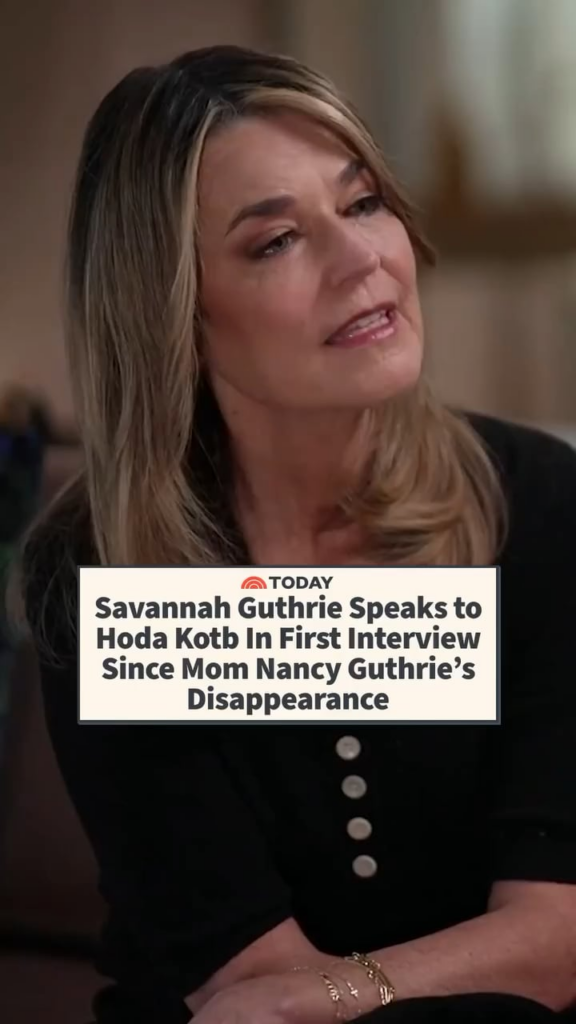 Savannah Guthrie talks about her mother's abduction in an interview with Hoda Kotb: “I wake up every night in the middle of the night. And in the darkness, I imagine her terror & it is unthinkable. But those thoughts demand to be thought. And I will not hide my face. But she needs to come home now.”