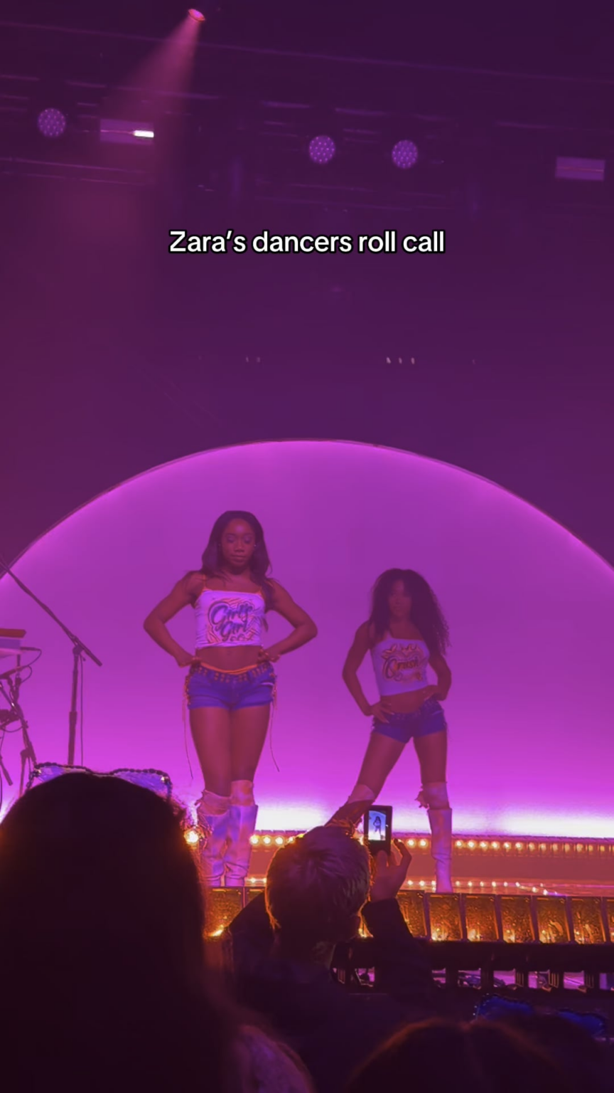 Dancer roll call at Zara Larsson’s concert