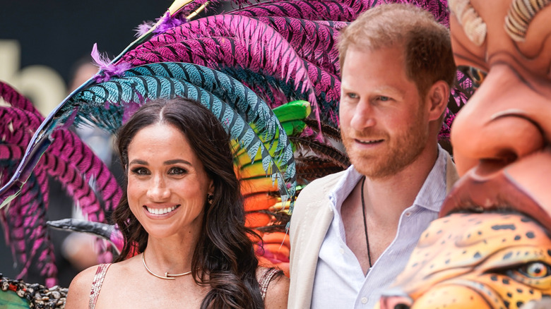 Meghan, Duchess of Sussex and Prince Harry, Duke of Sussex pose for a photo at Centro Nacional de las Artes Delia Zapata during a visit to Colombia (2024)