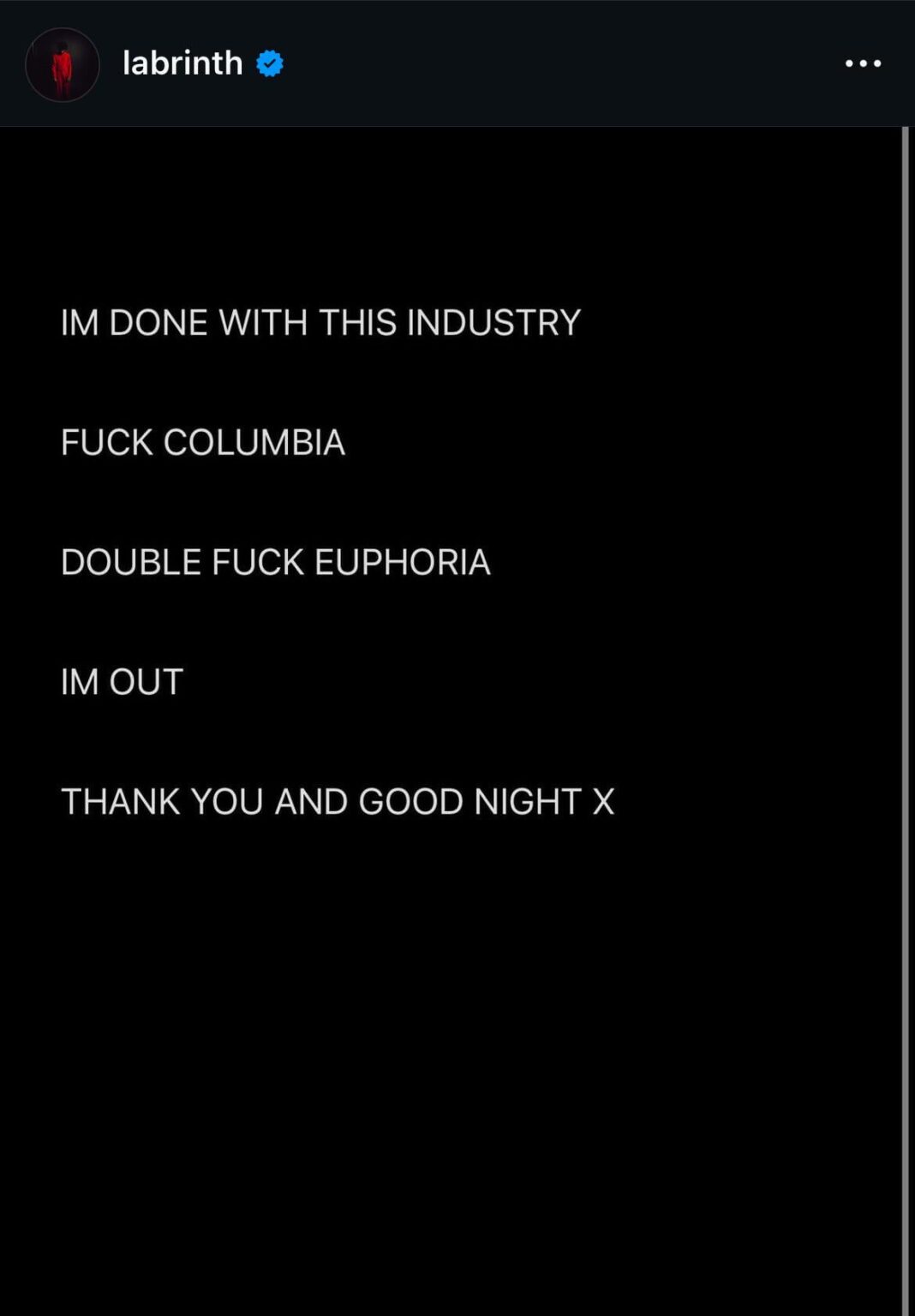 There seems to be some drama between Labrinth and Euphoria (which he composed the Season 1 and 2 official scores)