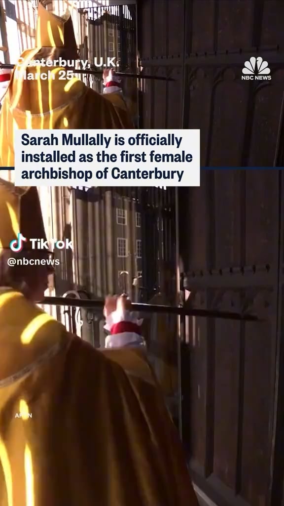 Sarah Mullally, a former cancer nurse who became a priest at the age of 40, is officially installed as the first female archbishop of Canterbury.