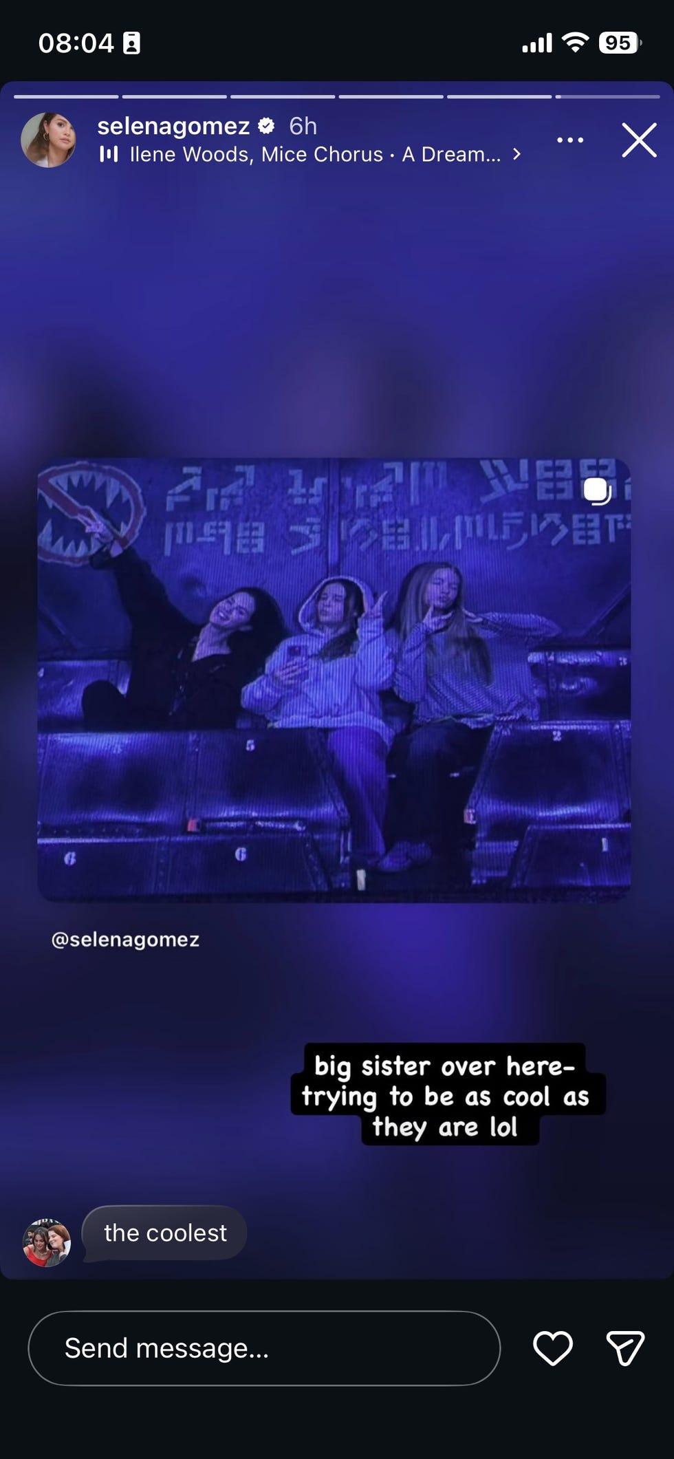 Group of people seated, possibly enjoying a show or performance.