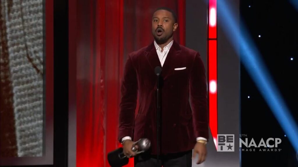 Michael B Jordon accepting his NAACP image award speech: “Man, I love being Black.”