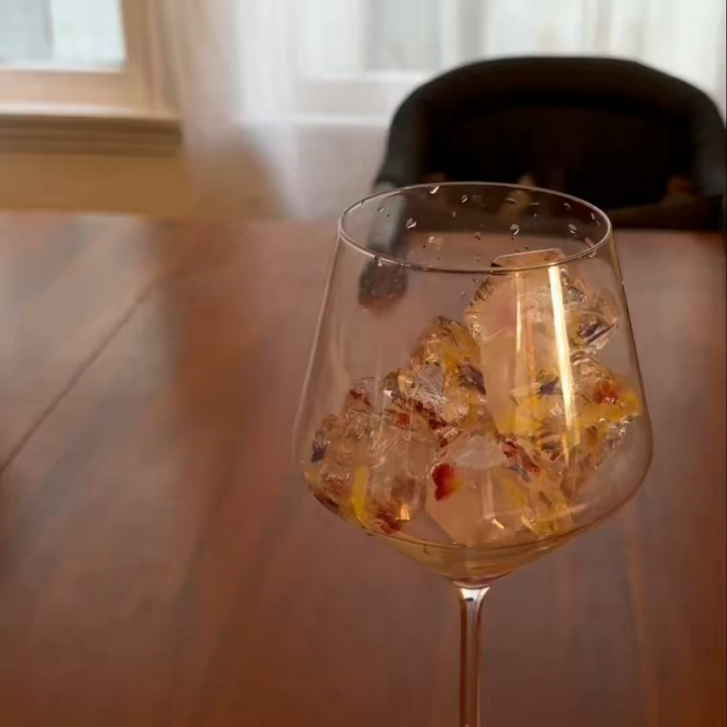 Testing Meghan’s flower sprinkles ice cubes recipe from As Ever