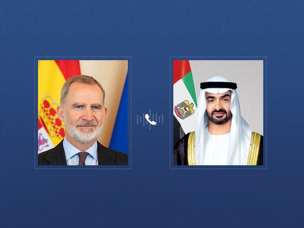 King of Spain Condemns Iranian Attacks in Call with UAE President Sheikh Mohamed bin Zayed Al Nahyan