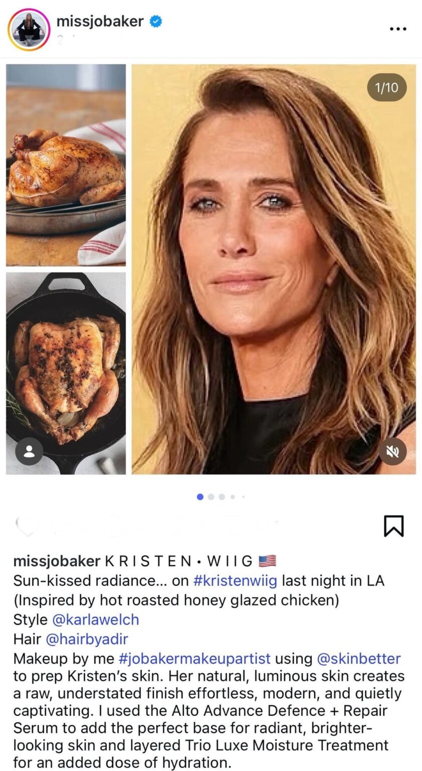 Makeup artist Jo Baker shares the makeup inspiration behind her latest looks (which includes chicken, plants and cars)