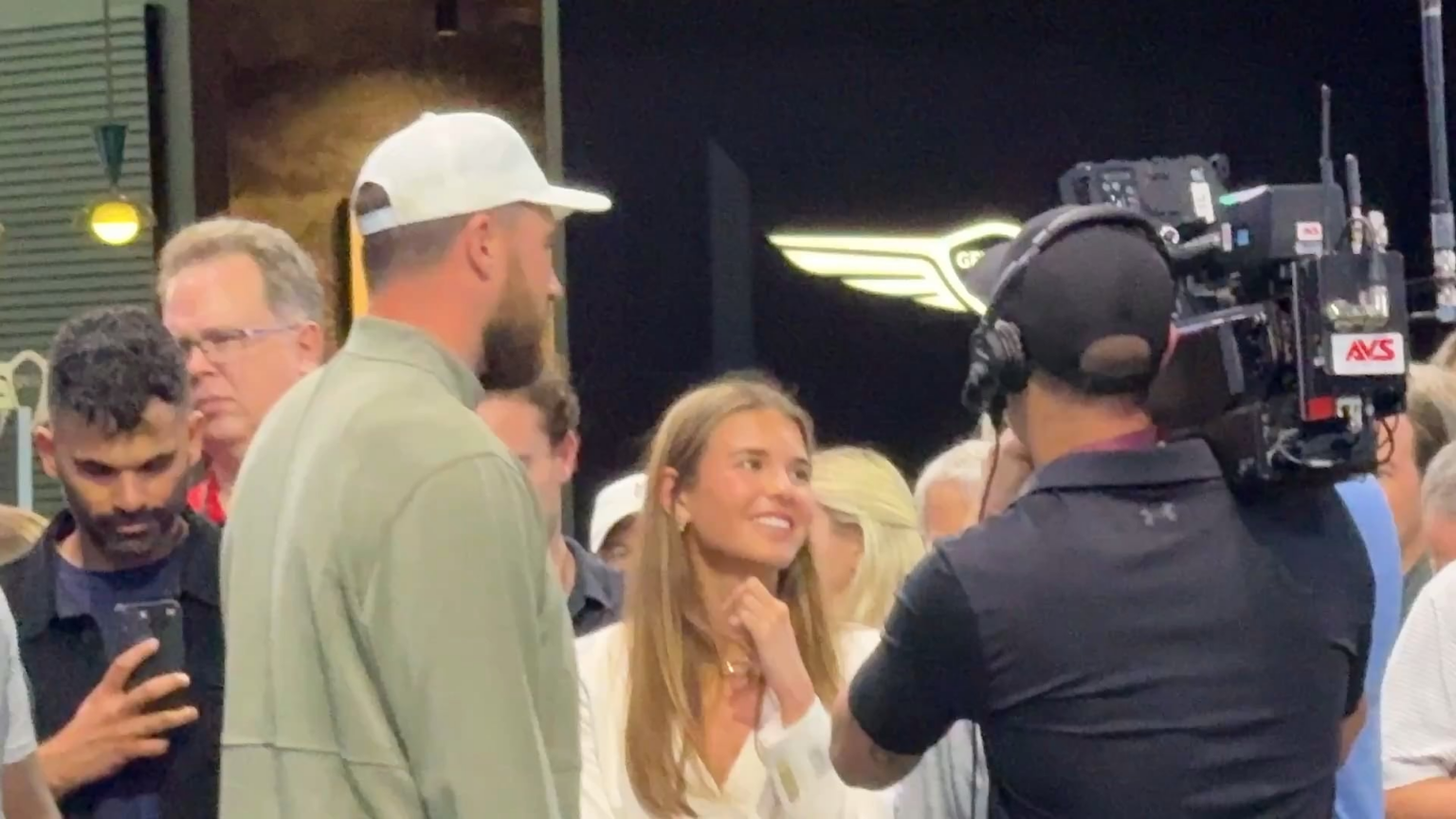 Travis Kelce spotted talking to Kai Trump at TGL golf event in Florida