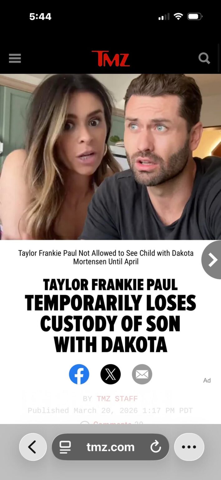 Ex-bachelorette star Taylor Frankie Paul loses temporary custody of her child