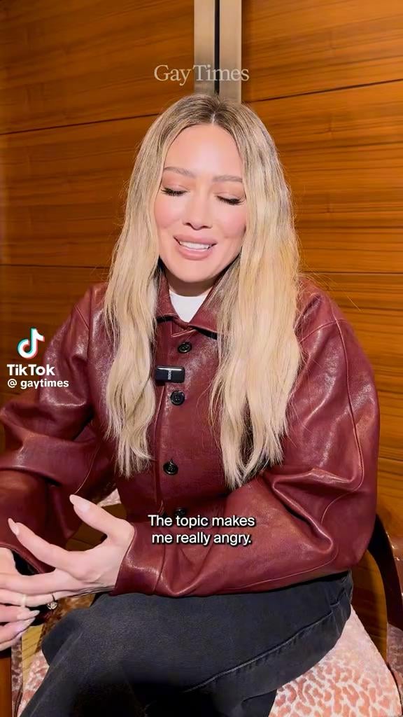 Hilary Duff gets emotional while discussing her 2008 That’s So Gay PSA ad