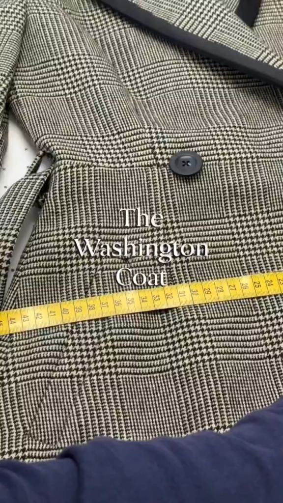 Up close look at the Suzannah Washington Prince Of Wales Check Cashmere Coat worn by the Princess of Wales at Canterbury Cathedral yesterday