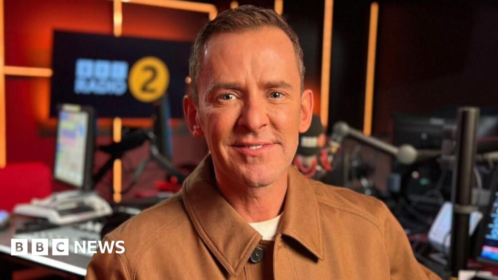 Scott Mills pictured in the Radio 2 studio