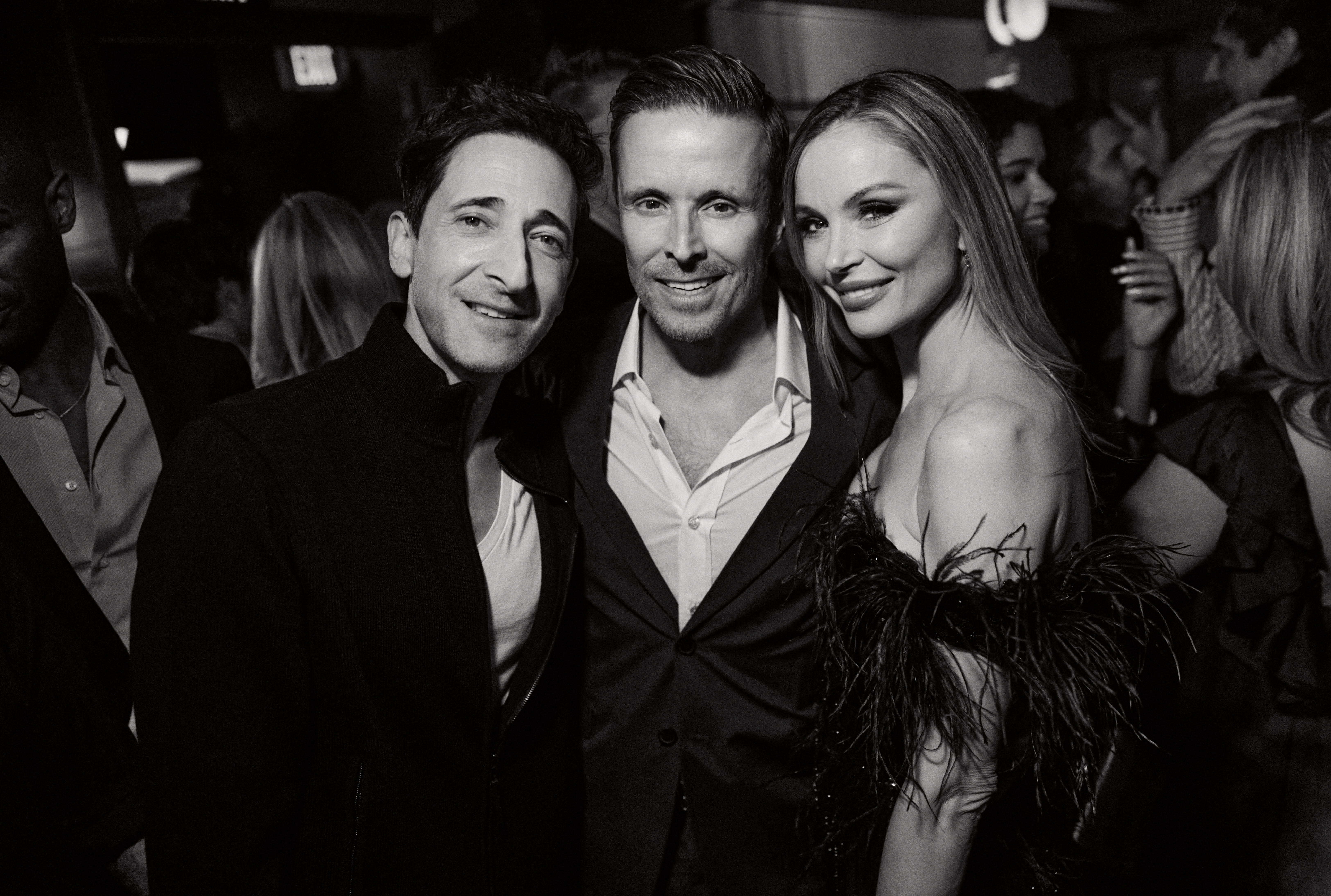Adrien Brody, Joe Machota. Georgina Chapman. , CAA pre-Oscar party 2026