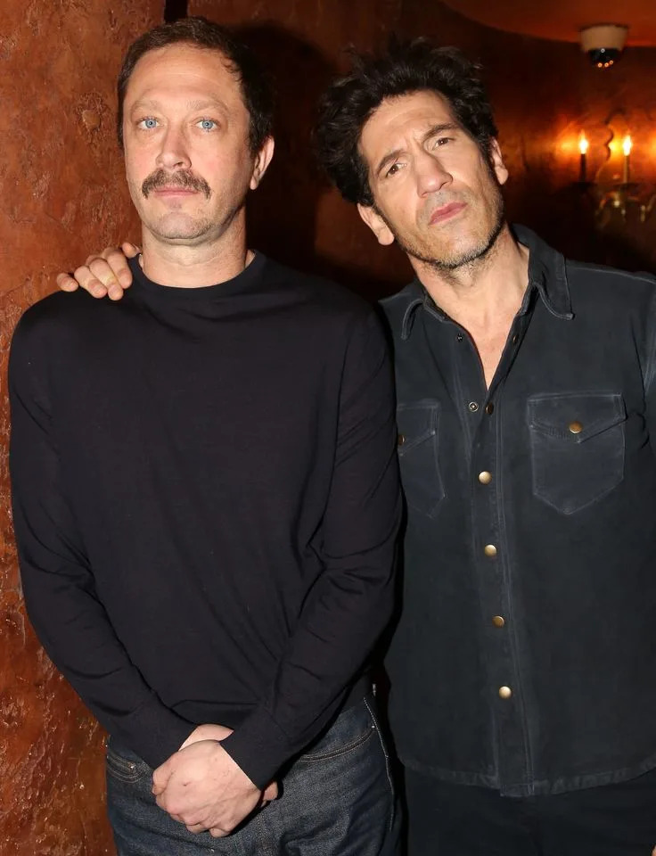 Ebon Moss-Bachrach and Jon Bernthal pose during a photo call for the new play based on the 1975 film 'Dog Day Afternoon' on Broadway at The August Wilson Theatre on March 5, 2026 in New York CityCredit: Bruce Glikas/Getty