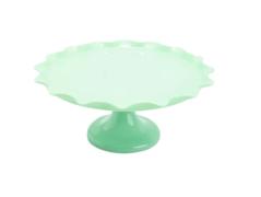 Martha Stewart 11-Inch Round Jadeite Colored Glass Cake Stand
