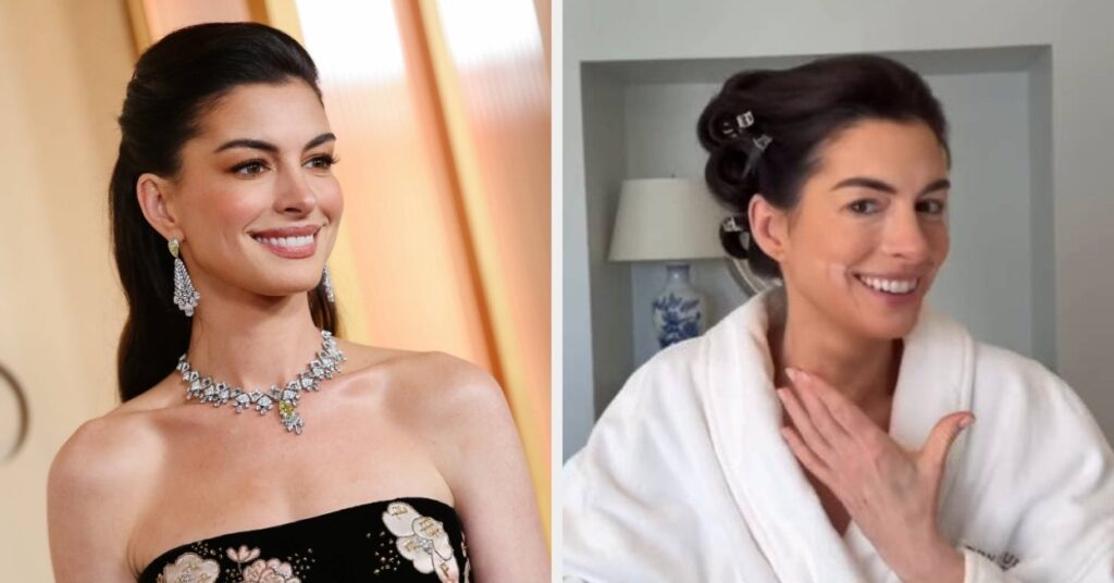 After Sparking Plastic Surgery Rumors, Anne Hathaway Showed Her "Trick" For Looking More "Awake" At The Oscars - BuzzFeed