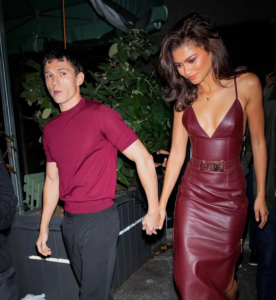 Tom Holland and Zendaya are seen on October 24, 2024. 