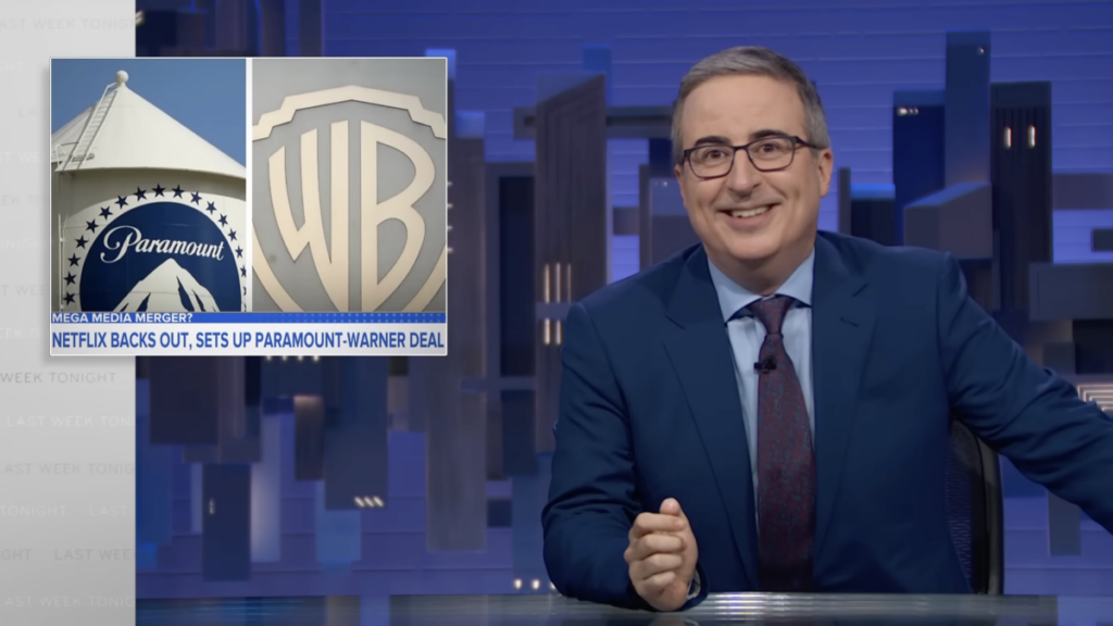 John Oliver has a blunt response to Paramount buying Warner Bros. John Oliver has a blunt response to Paramount buying Warner Bros.