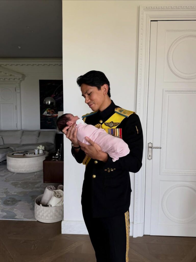 Prince Mateen of Brunei shares new photo with one month old daughter Anisha Rosnah