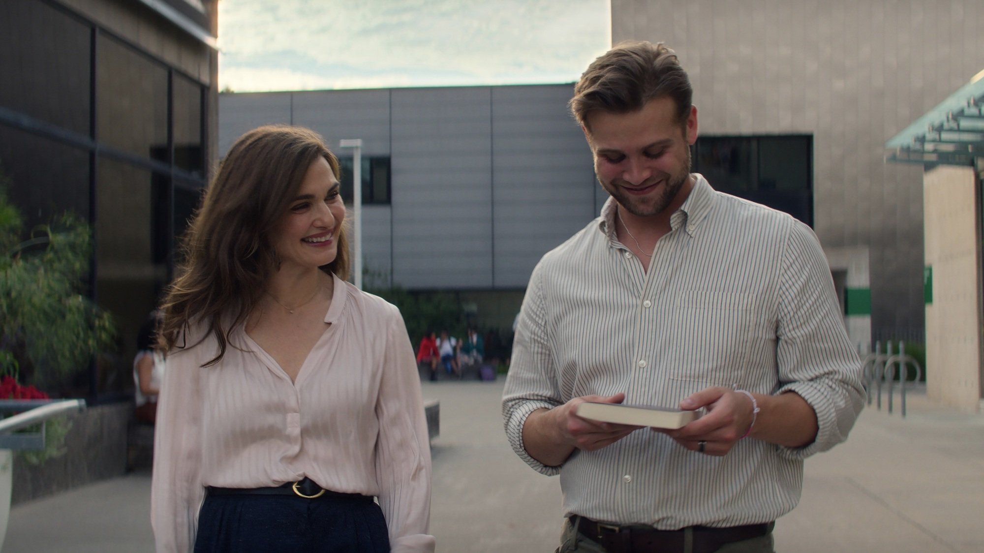 Rachel Weisz and Leo Woodall in 