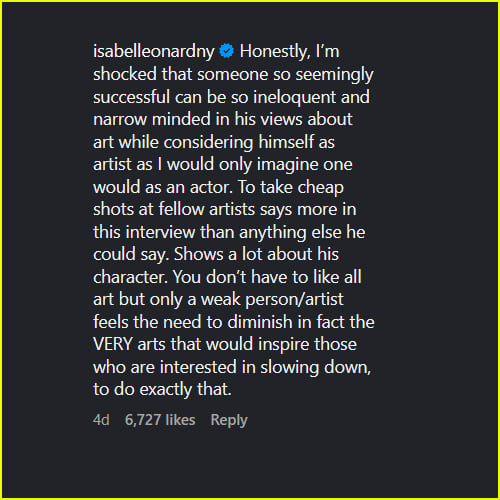 Instagram Comment on Timothee Calamet