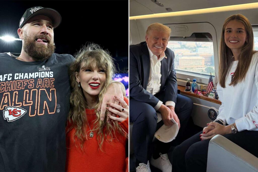 Travis Kelce seen chatting with Donald Trump's granddaughter after president trashed Taylor Swift