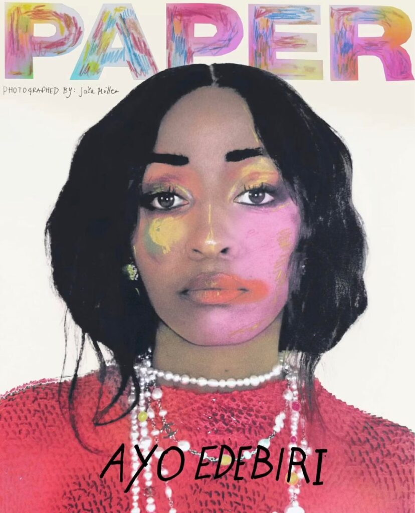 Ayo Edebiri photographed by Jaša Müller for the cover of Paper Magazine