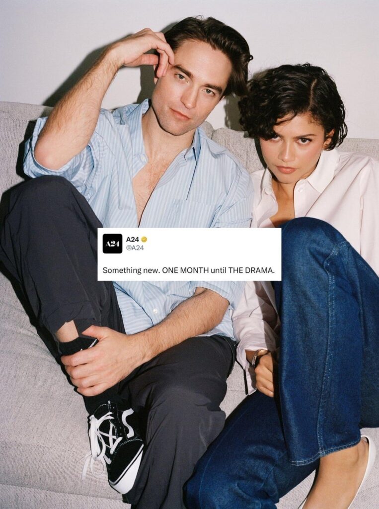 Zendaya & Robert Pattinson for ‘The Drama’ press. Photographed by Sean Thomas and styled by Law Roach & Taylor McNeill.