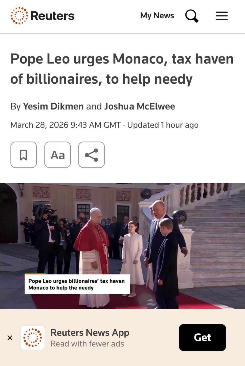 Pope urges people of Monaco, a famous tax haven for billionaires, to share their wealth, gifts Prince Albert artwork of St Francis, patron saint of the poor Pope urges people of Monaco, a famous tax haven for billionaires, to share their wealth, gifts Prince Albert artwork of St Francis, patron saint of the poor