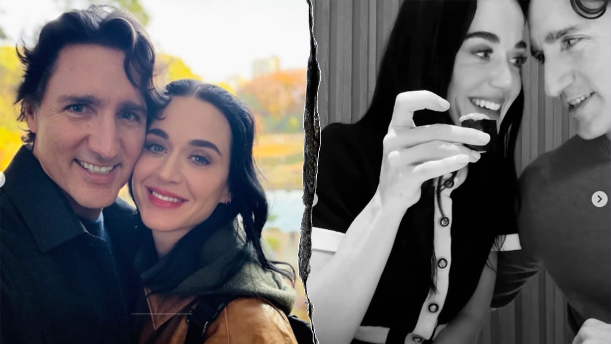 Split photo of Justin Trudeau and Katy Perry in Japan.