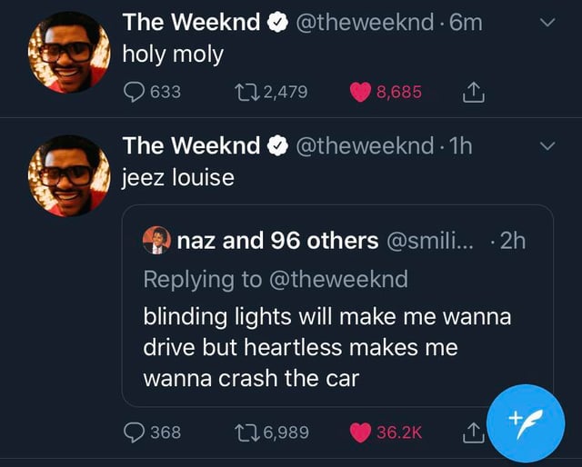 Favorite tweets posted by The Weeknd